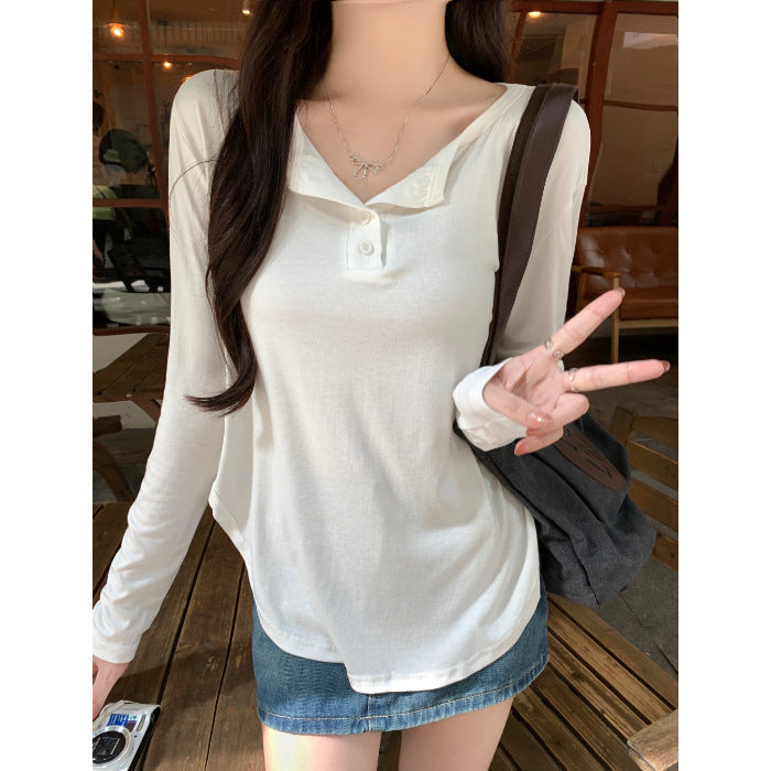 Femme Classic Langærmet Henley Top Stilla