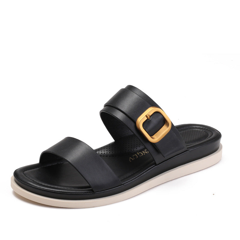 Dame komfortable sandaler med moderigtig rem og dekoreret spænde Stilla