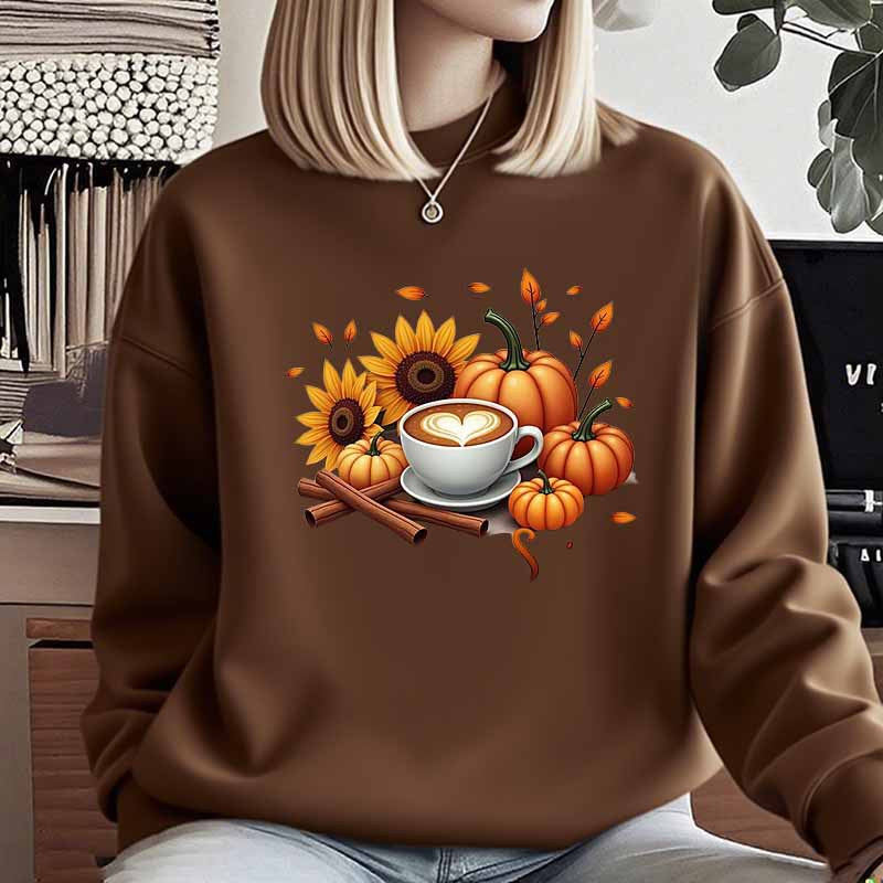 Dame sweatshirt med efterårsdesign og specialtrykt Stilla