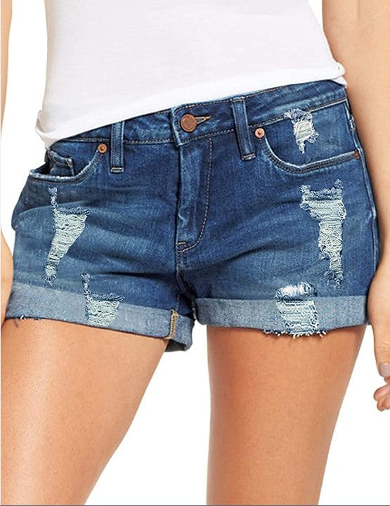 Dame Ripped Jeans-Shorts Stilla