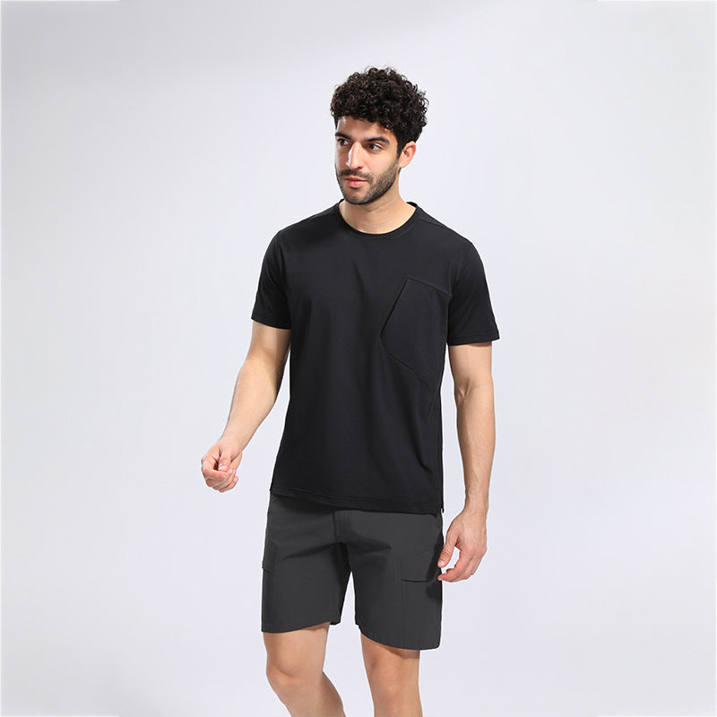 Herren åndbar fritids-T-shirt med brystlomme Stilla