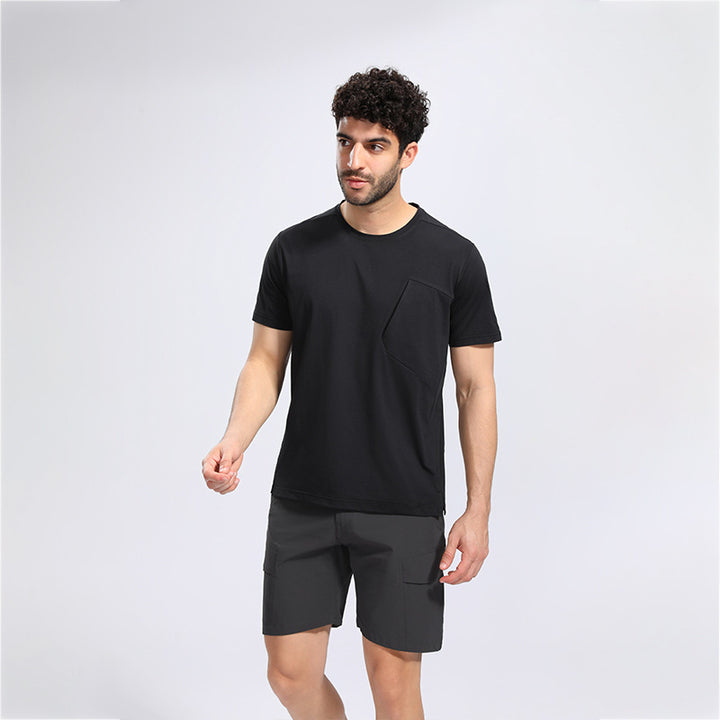 Herren åndbar fritids-T-shirt med brystlomme Stilla