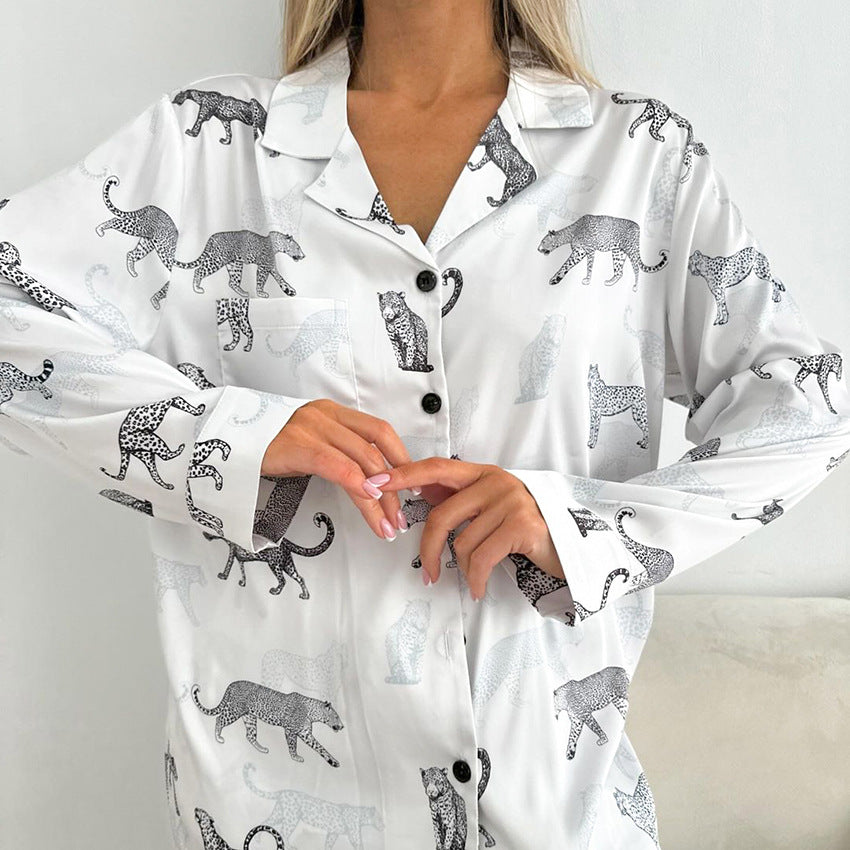 Dame pyjamasæt med sødt dyremønster og materialer af høj kvalitet Stilla