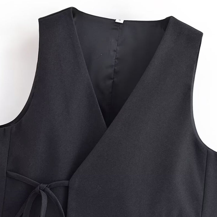Dame indpakningsbluse med smart knude og elegant pasform Stilla