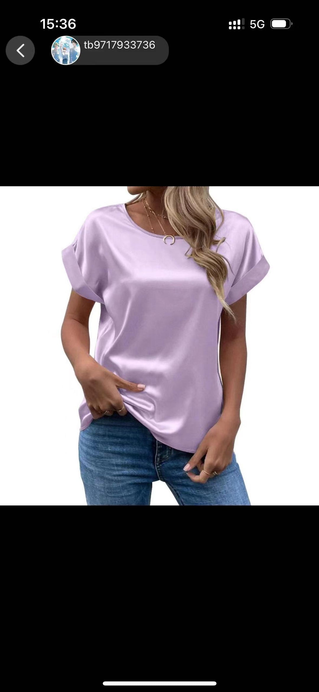 Dame Satin T-shirt med elegante detaljer Skovae