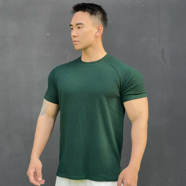 Herre Åndbart Fitness T-shirt med struktureret overflade Stilla