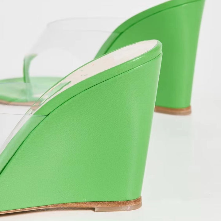 Femme Transparente Wedge Slide Sandaler Stilla