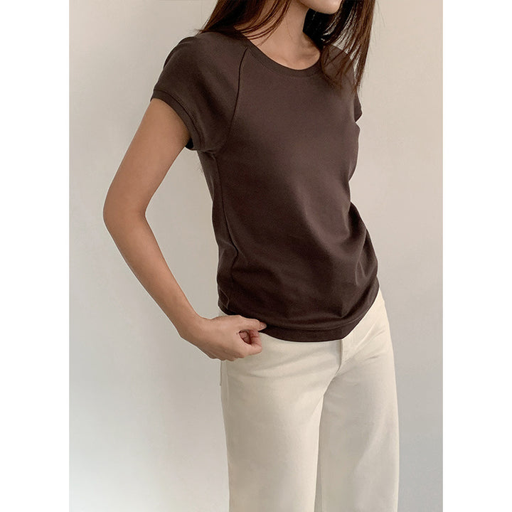 Dame Sporty Kortærmet T-shirt med Kontrastbånd Stilla