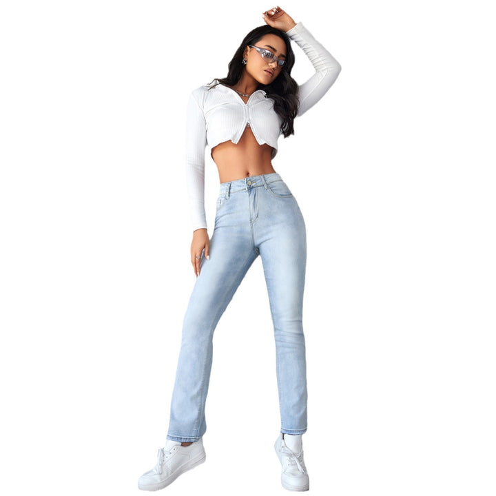 Damejeans i afslappet high-waist design med moderne snit og behagelig stretch Stilla