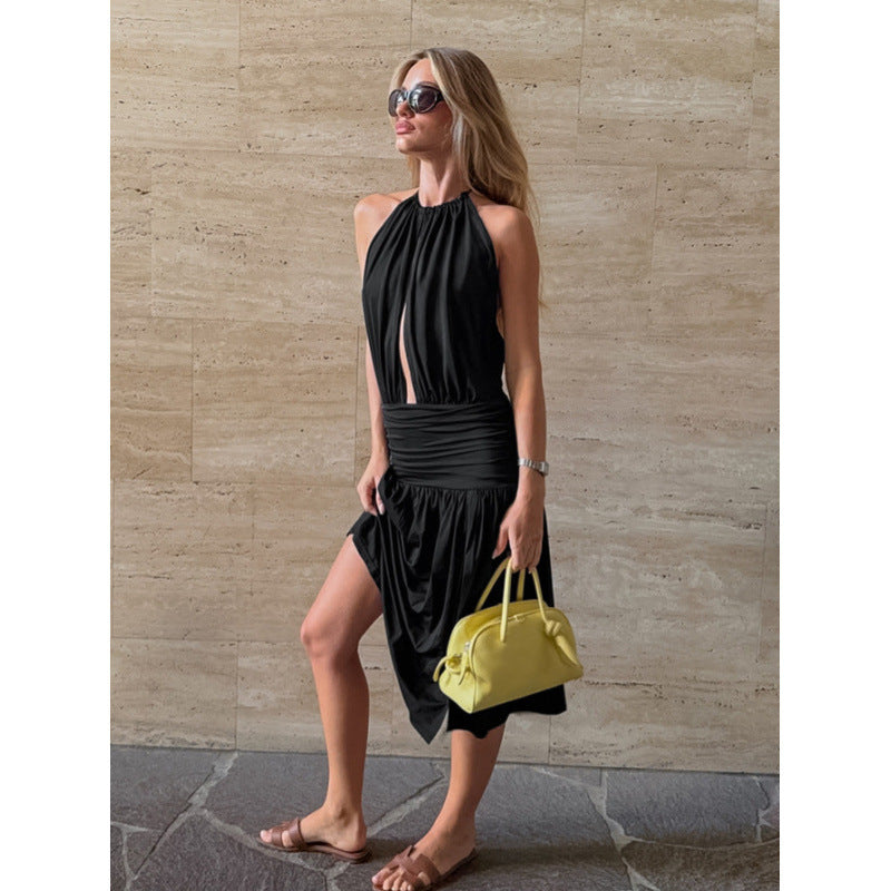 Damen Wickelkleid mit modischem Schnitt und elegantem V-Ausschnitt Skovae