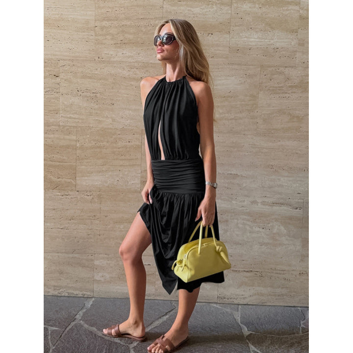 Damen Wickelkleid mit modischem Schnitt und elegantem V-Ausschnitt Skovae