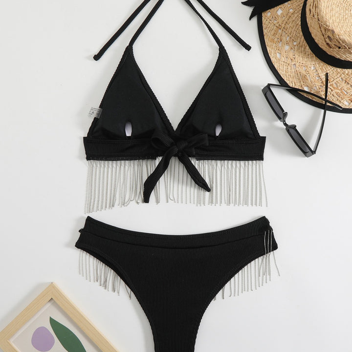 Dame Triangel-Bikini med festligt fransen-design Skovae