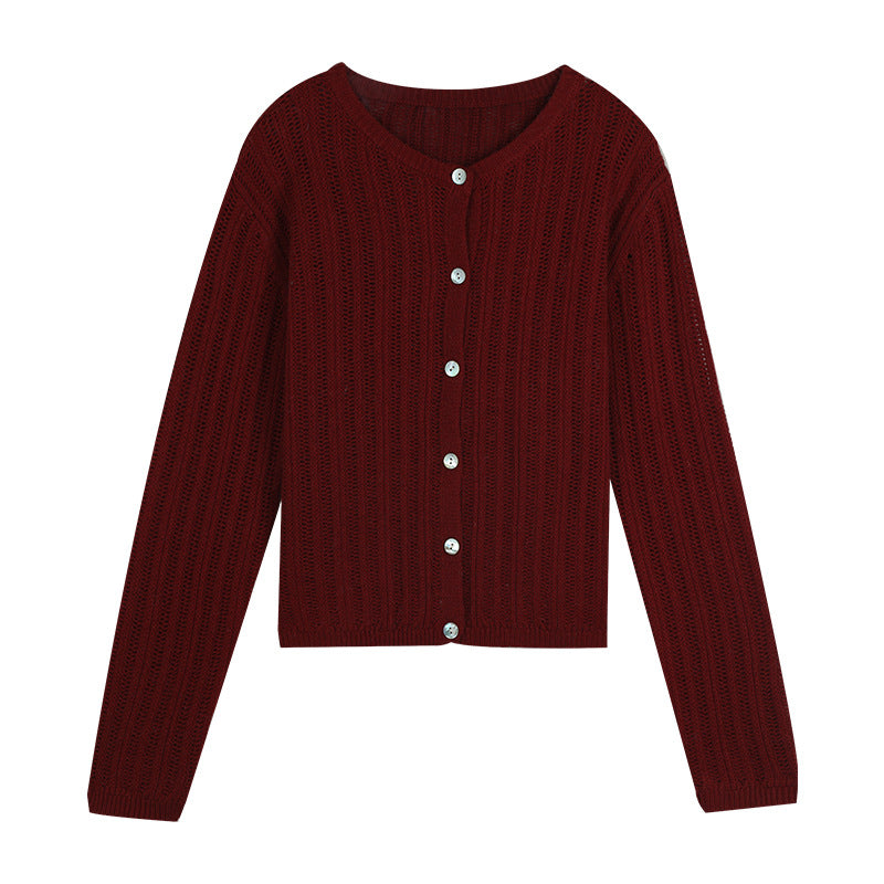 Dame fin strik cardigan med gennemgående knapliste og struktureret design Stilla