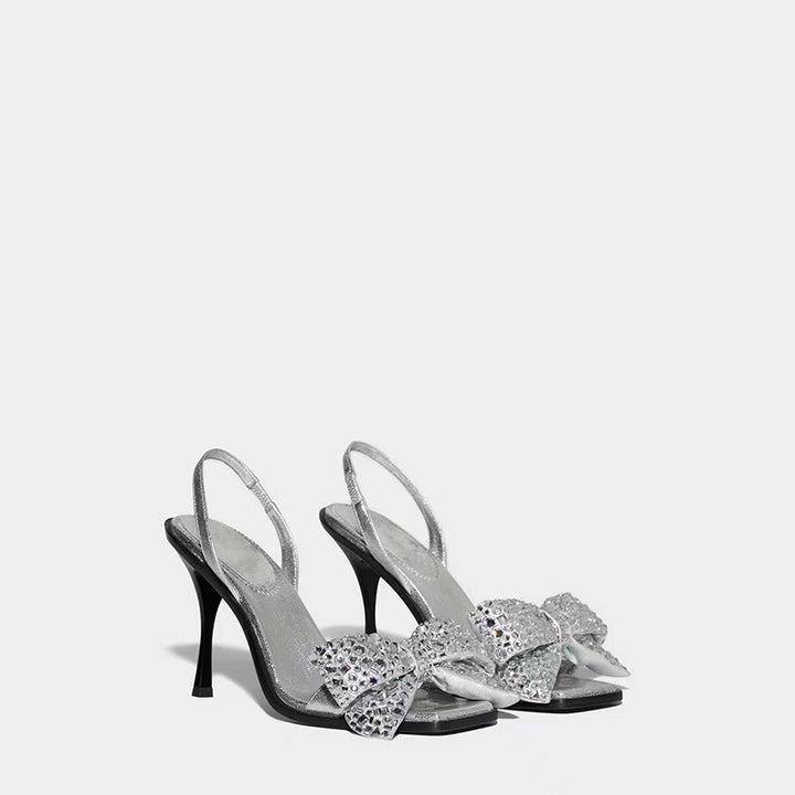 Femme Stylish Strass-dekoreret Slingback-hæle Stilla