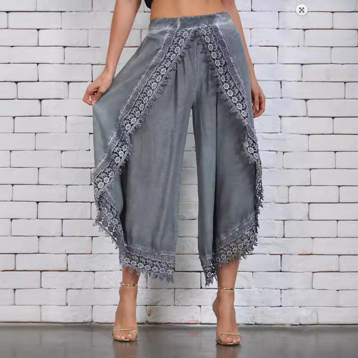 Dame elegant Culotte med detaljerede spidsaccentuer Stilla