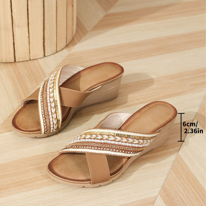 Damer Komfortable Wedge-sandaler med dekorativ remdesign Stilla