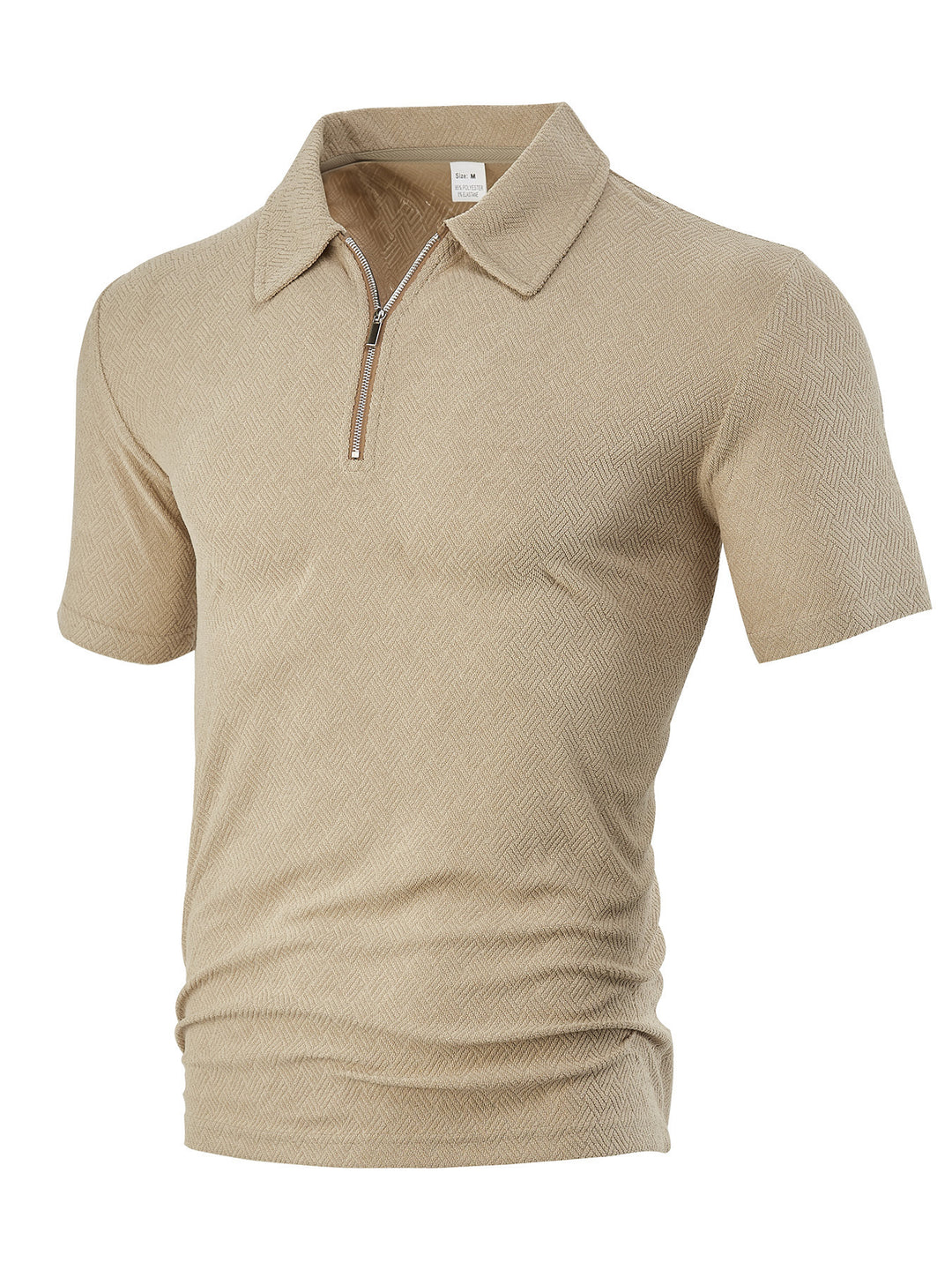 Herrer sporty kortærmet polo med lynlås og struktureret design Stilla