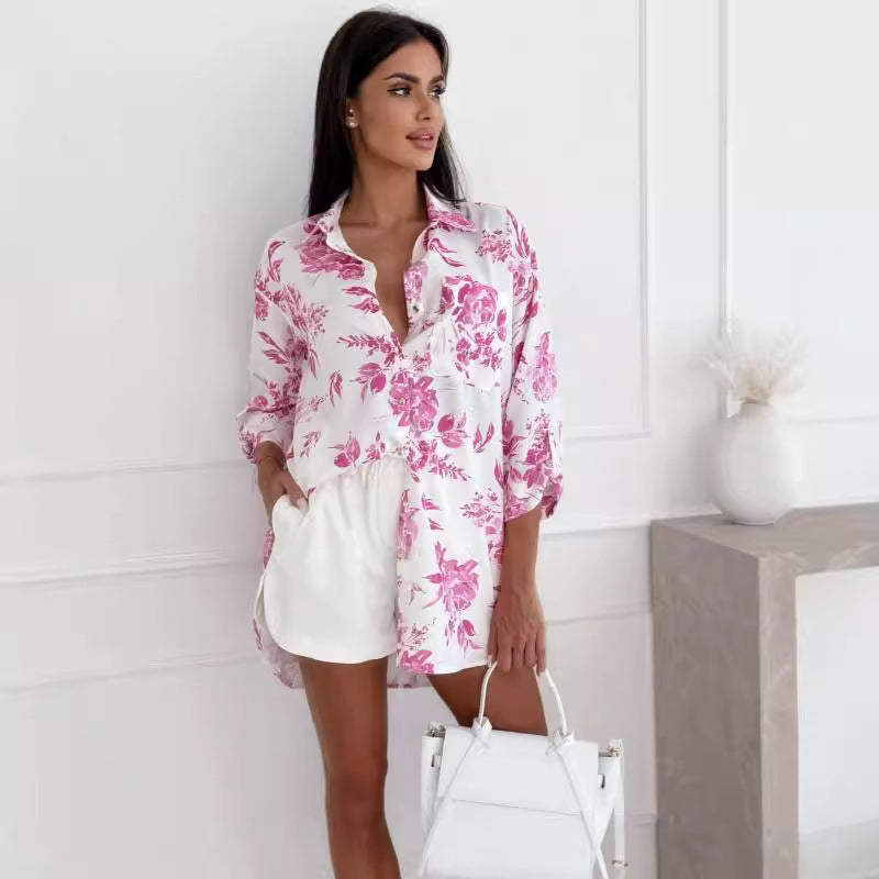 Dame Mode Bluse med florale mønstre og oversized snit Stilla