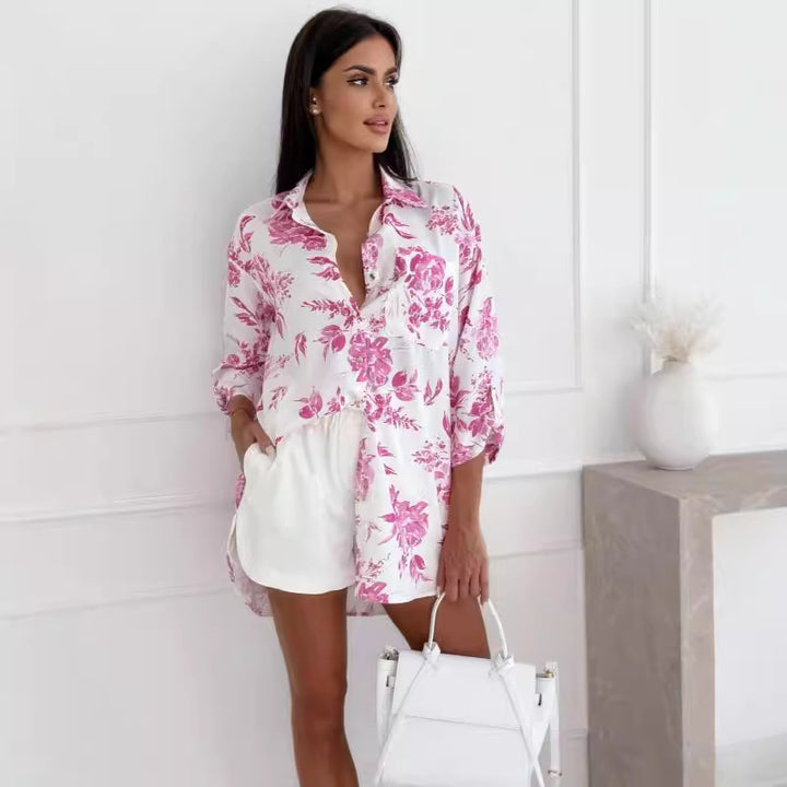Dame Mode Bluse med florale mønstre og oversized snit Stilla