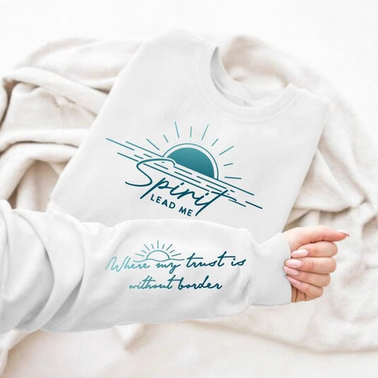 Kvinders sweatshirt med inspirerende print og blødt flydende stof Stilla