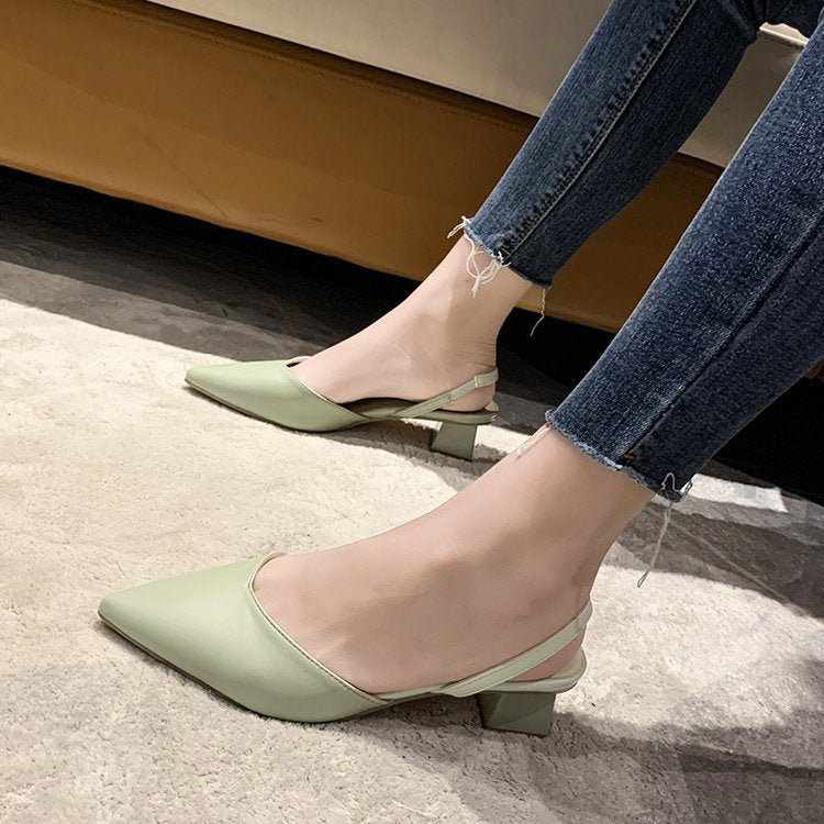 Dame Elegante Slingback Pumps med smart snit og komfortabel blokhæl Stilla