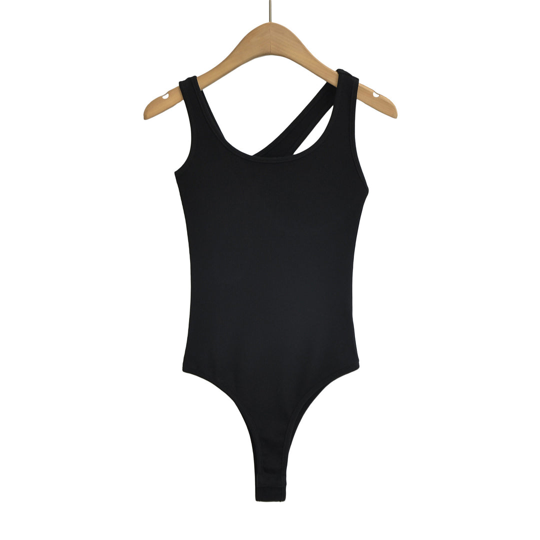 Dame Sporty bodysuit med asymmetrisk strop-design og høj kvalitets strækmateriale Stilla