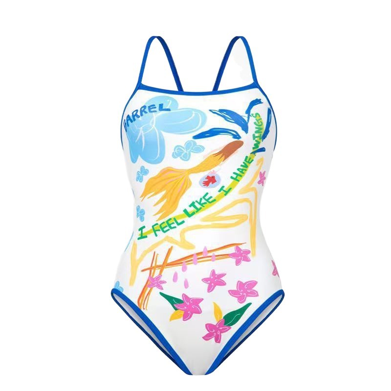 Dame one-piece badedragt med kreativ grafisk design Skovae