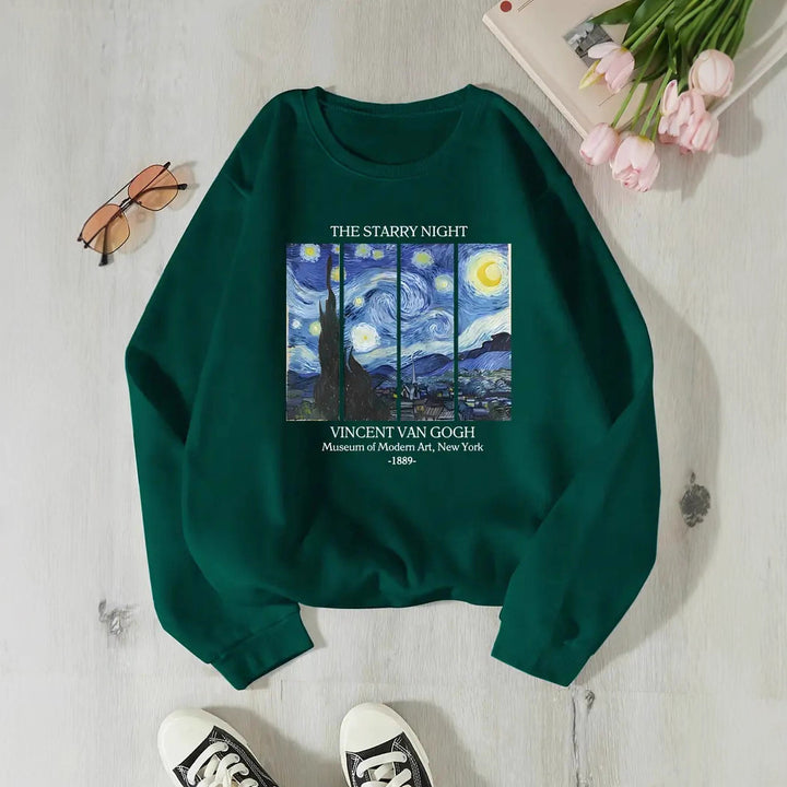 Kvinde trøje med klassisk Van Gogh kunstmotiv Stilla