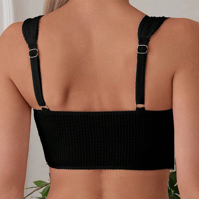 Dame Højtaljet Bikini-sæt med sporty design Skovae