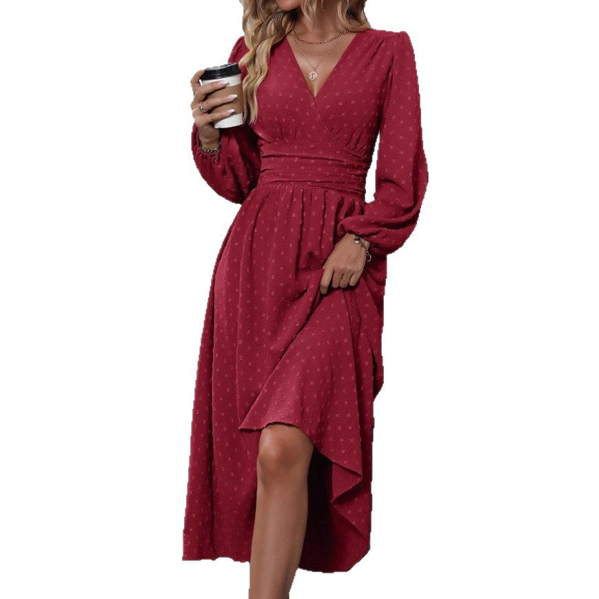 Damer maxi kjole med elegant omslag look Stilla