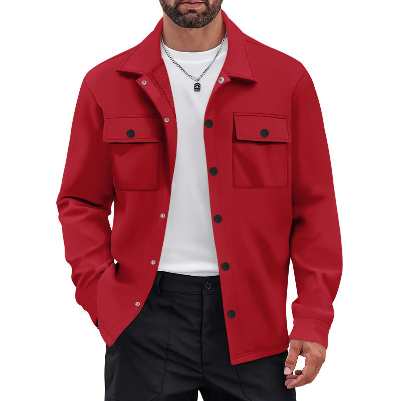 Herrer nan arbejdsmotiv inspireret skjortejakke med trykknaplukning, påsyede brystlommer og rummelig pasform Skovae