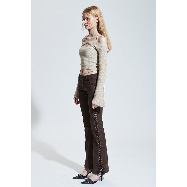 Dame Off-Shoulder Pullover i moderne strikdesign Stilla