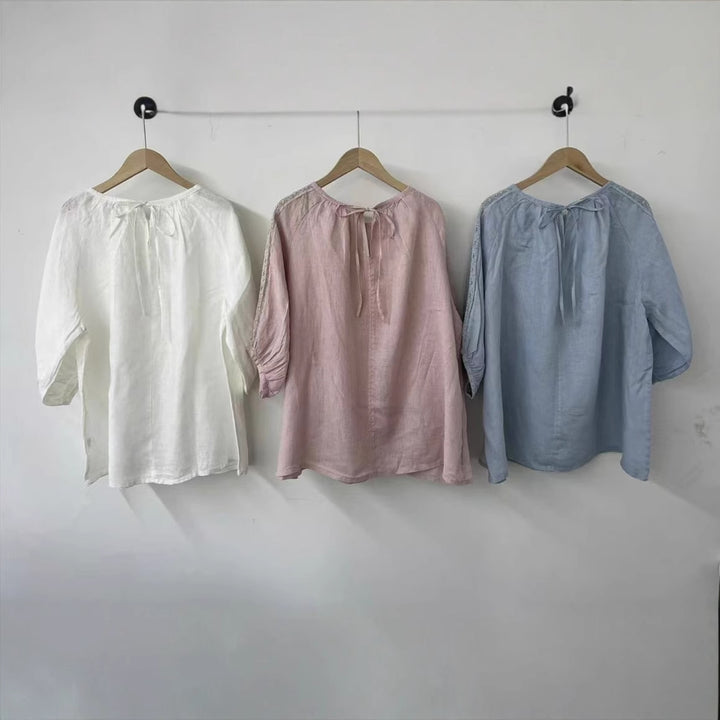 Femme Elegante Broderet Boho-Bluse Stilla