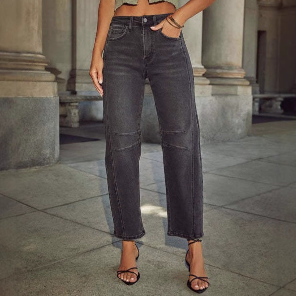 Dame High-Waist Jeans i afslappet Urban-Style Stilla