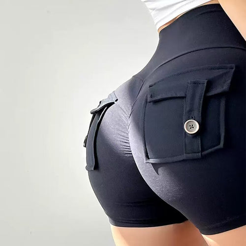 Dame Sporty Shorts med dekorative lommer og elastisk talje Skovae