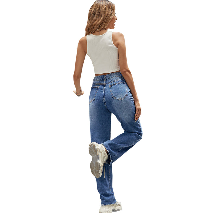 Kvinders højtaljede jeans i klassisk snit med casual bootcut Stilla
