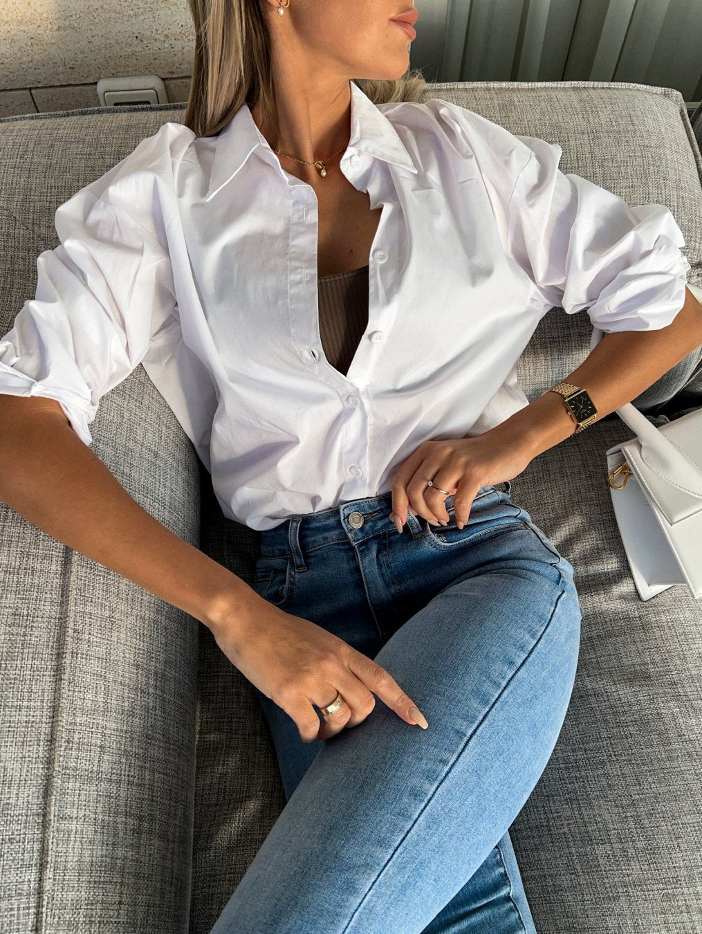 Dame Løst skåret Overshirt-bluse i let bomuld Stilla