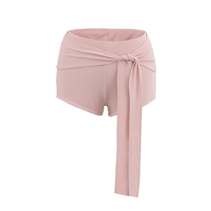 Dame wrap shorts med elegante bindebåndsdetaljer og figursyet snit Stilla