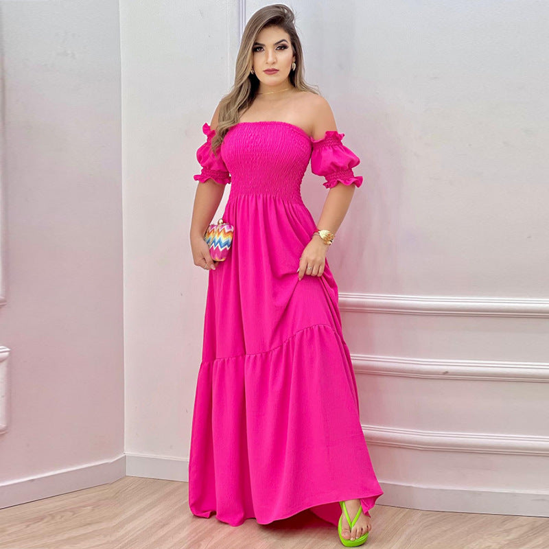Damer Airy Maxi Kjole med Off-Shoulder Design og Ruffle Detaljer Stilla