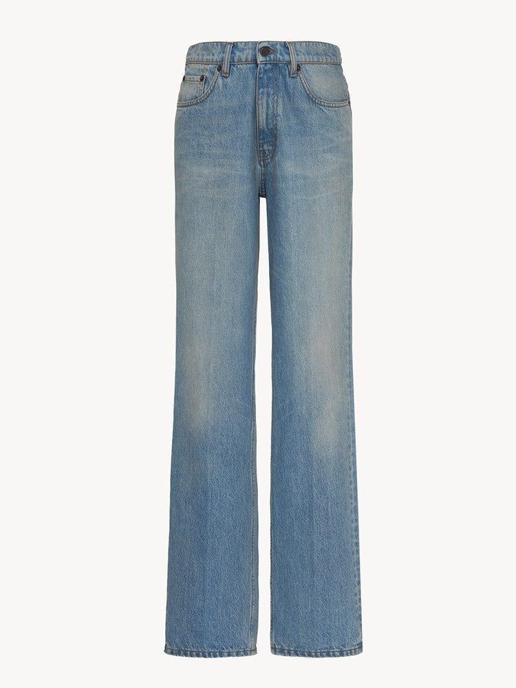 Dame Bredskåret jeans i afslappet stil med høj talje og elegant finish Stilla