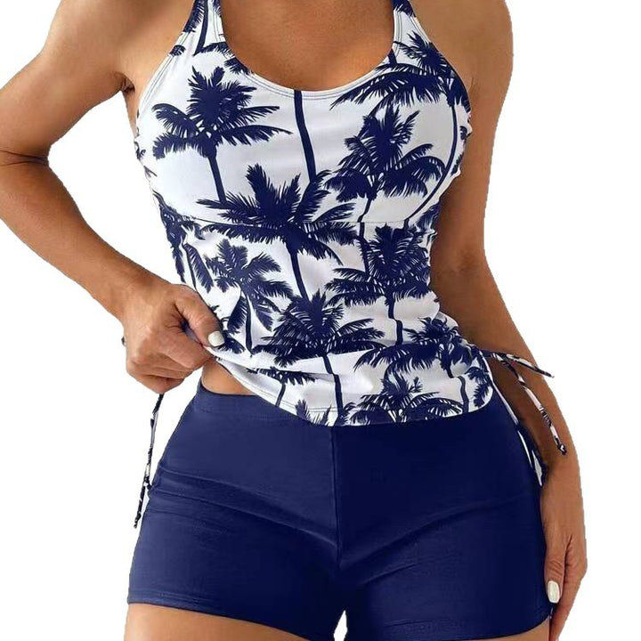 Dame Tankini sæt med blomsterdesign og justerbare stropper Skovae