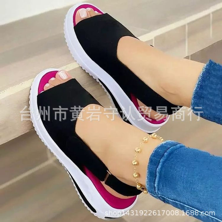 Dame Open-Toe Pantoletten med elastisk design og komfortabel sål Stilla