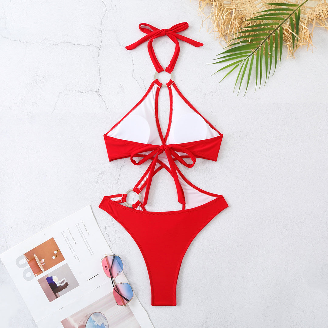Dame Én-delt Badedragt med trendy Cut-Out-design og smart Ringdetalje Stilla
