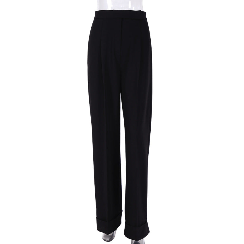 Dame løs High-Waist-joggingbukser med elegant folderlægning Stilla