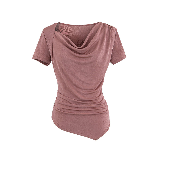 Dame elegant top med asymmetrisk snit og flot draperingsdetalje Stilla