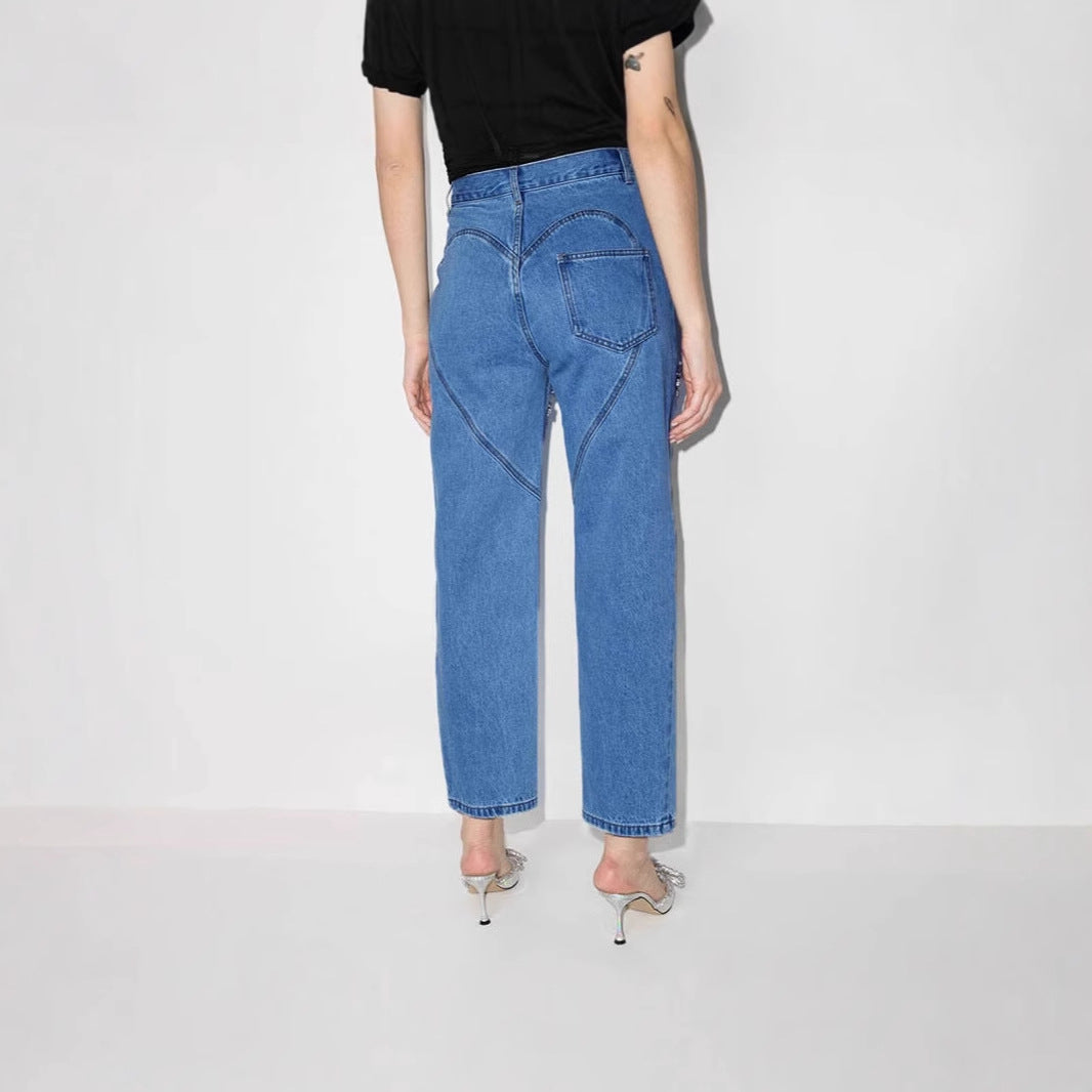 Kvinders designer ødelagte jeans med blanke applikationer Stilla