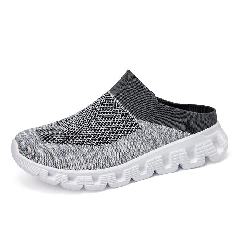 Unisex nan lette rejse-slip-on-mule med perforeret luftkammer-sål og sok-lignende strikskæft Skovae
