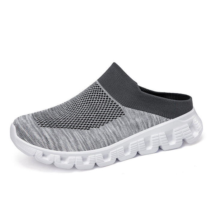 Unisex nan lette rejse-slip-on-mule med perforeret luftkammer-sål og sok-lignende strikskæft Skovae