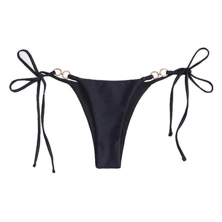 Dame bikini-bukser med justerbare stropper og elegant ringdetalje Skovae