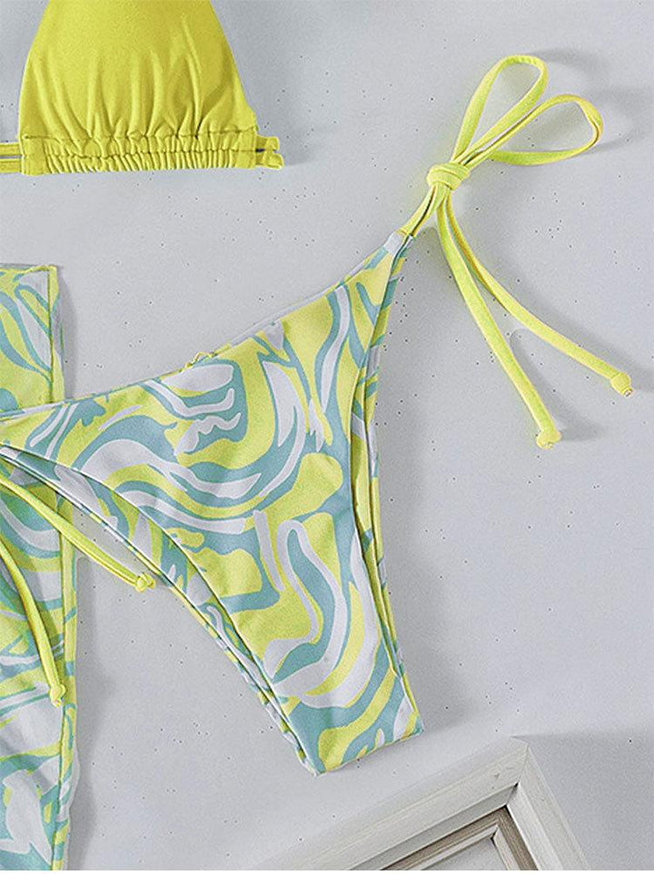 Dame Triangel-Bikini med unikt indpakningsskørt Skovae
